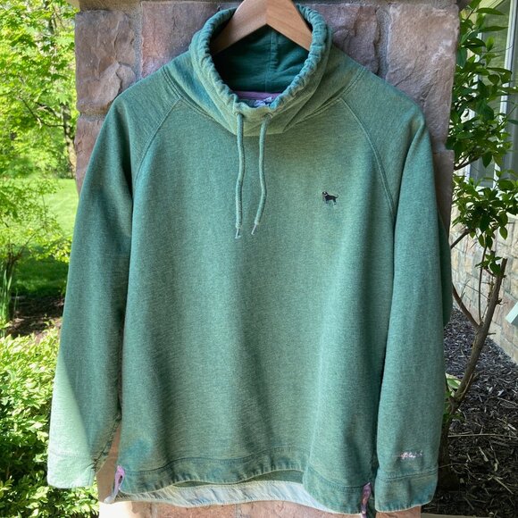 The Black Dog Tops - The Black Dog Green Long-Sleeve Cowl Neck Pullover Size Large